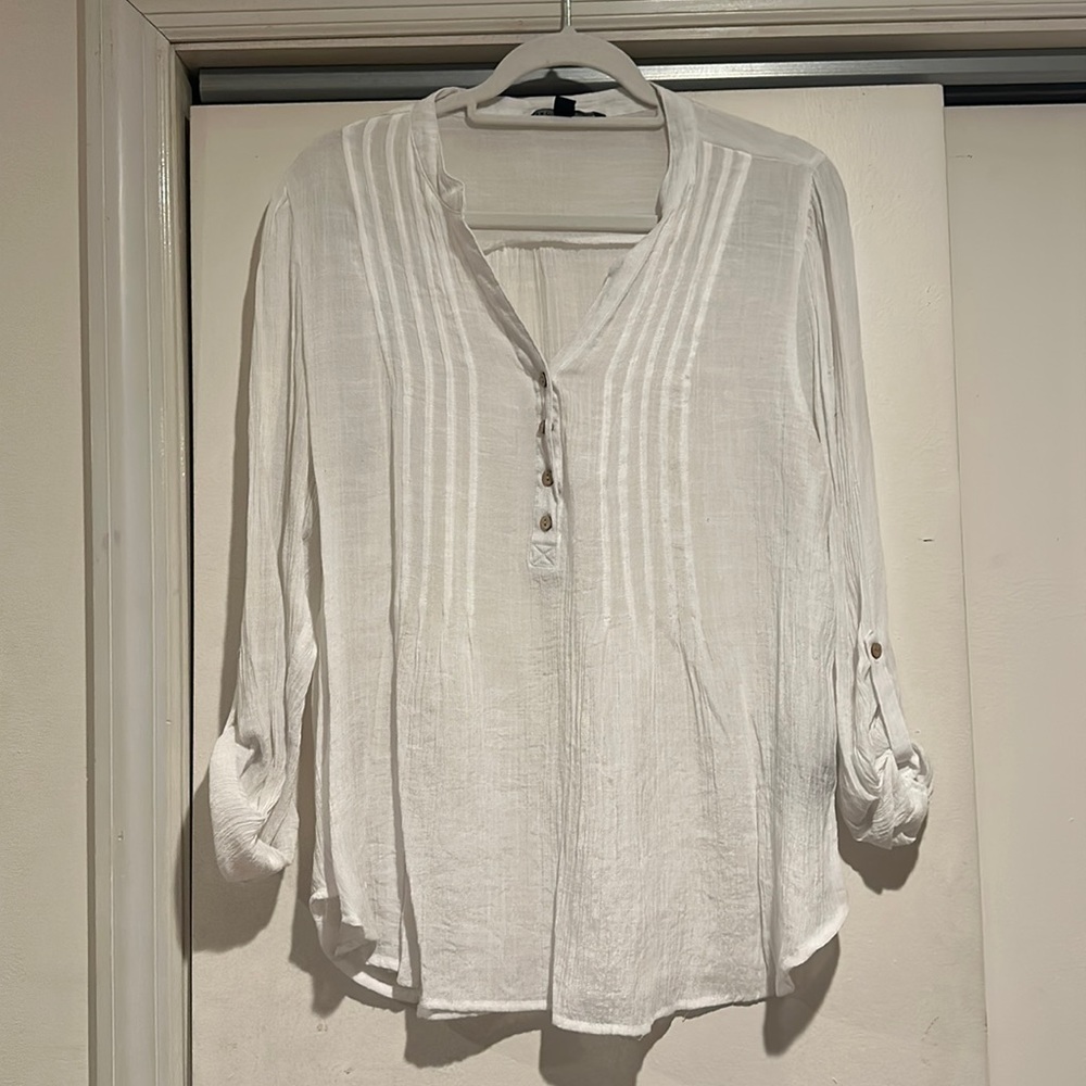 White linen blouse